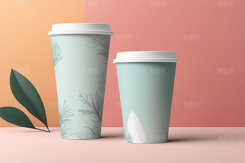 奶茶杯纸杯模型样机