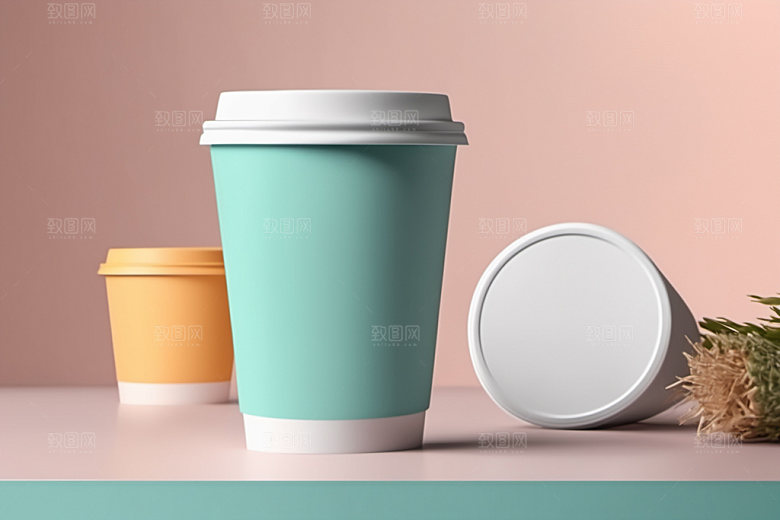 奶茶杯纸杯模型样机