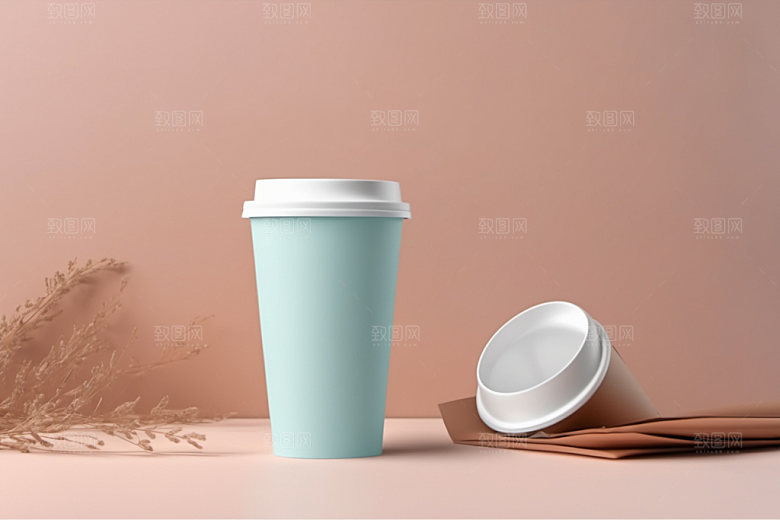 奶茶杯纸杯模型样机