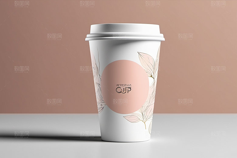奶茶杯3D环保杯样机