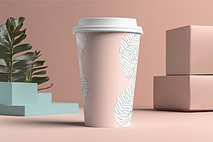 奶茶杯模型咖啡杯样机