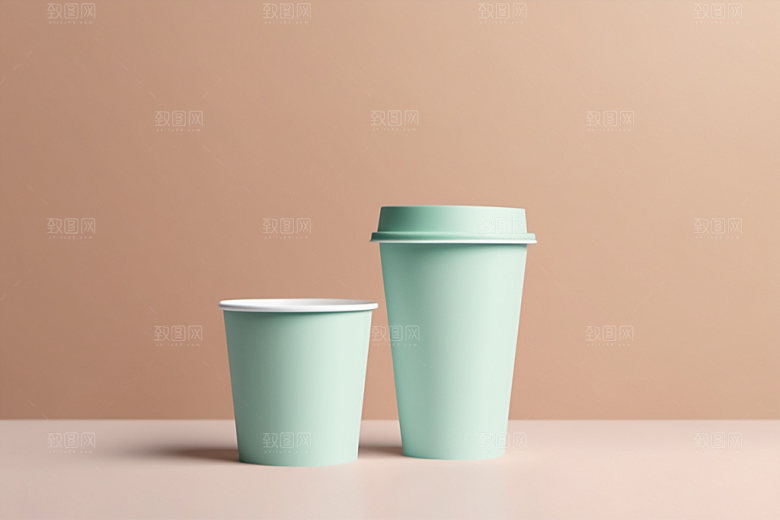 奶茶杯饮料杯模型样机