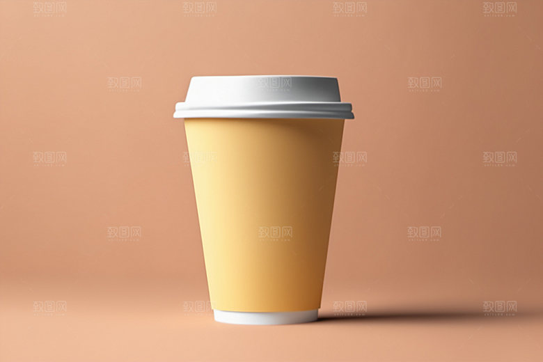 奶茶杯简洁纸杯样机