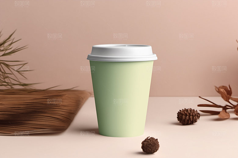 奶茶杯简洁立体样机