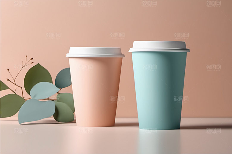 奶茶杯纸杯大气样机