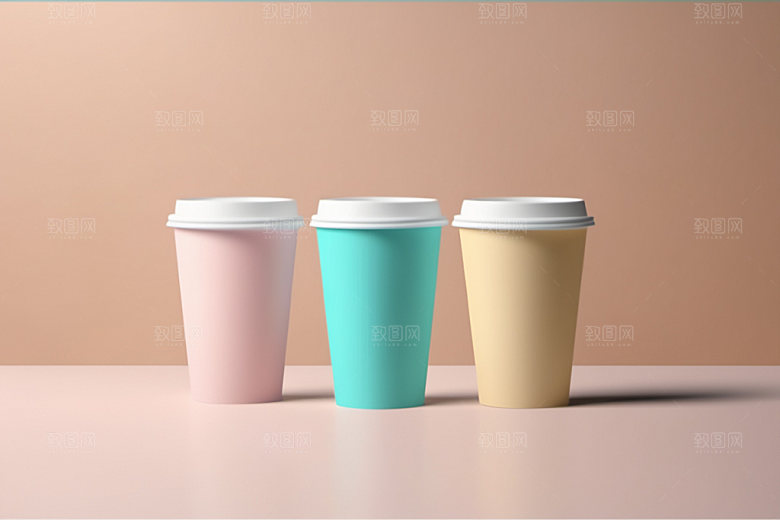 奶茶杯3D环保杯样机
