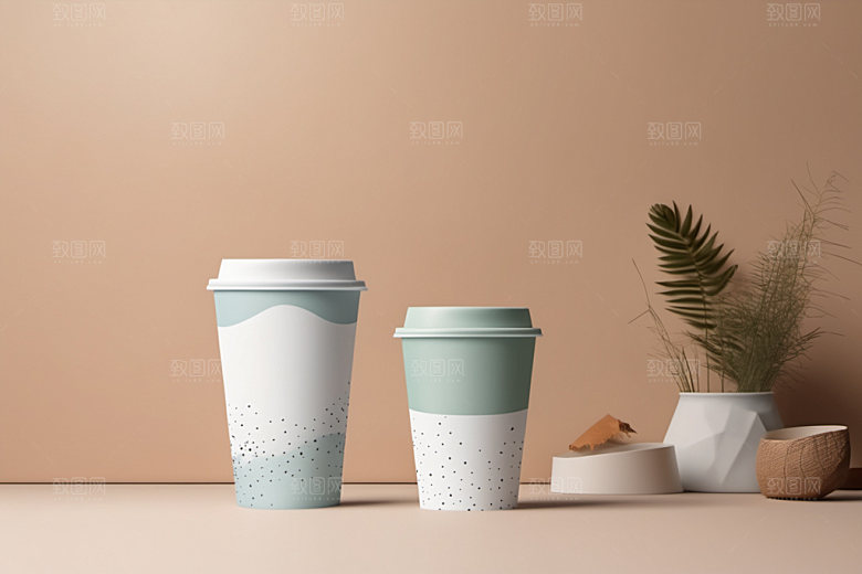 奶茶杯立体简洁样机