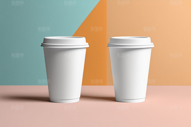 奶茶杯大气纸杯样机