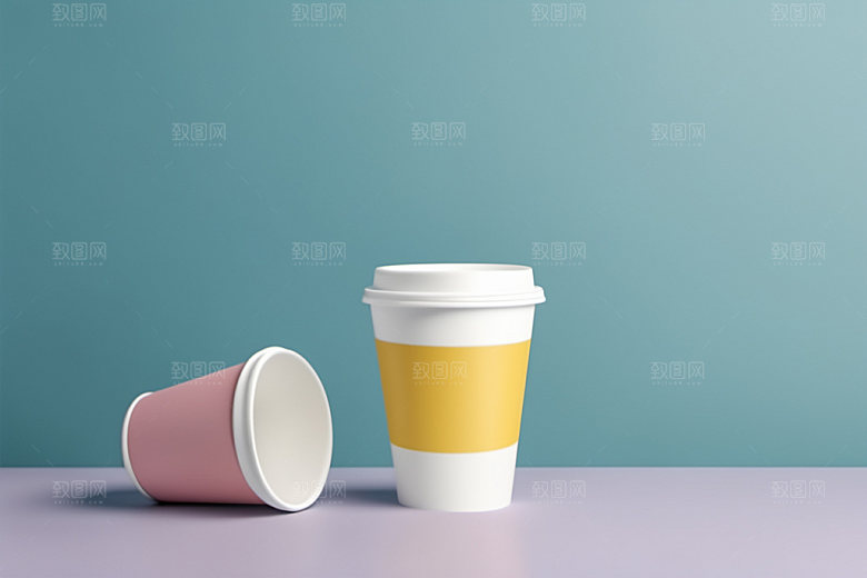 奶茶杯饮料杯模型样机