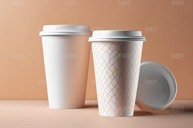 奶茶杯纸杯3D样机