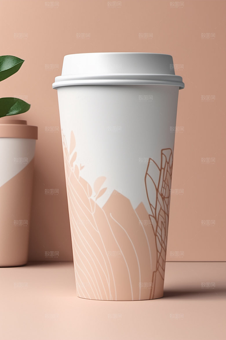奶茶杯纸杯简洁样机
