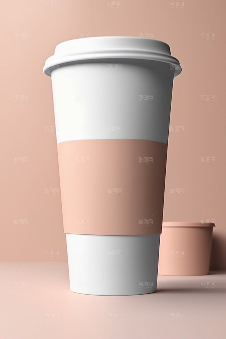 奶茶杯大气3D样机