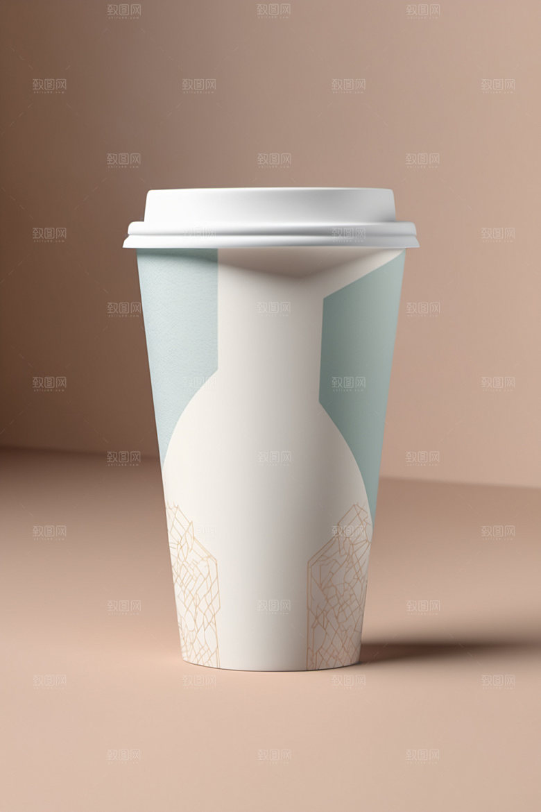奶茶杯简洁立体样机