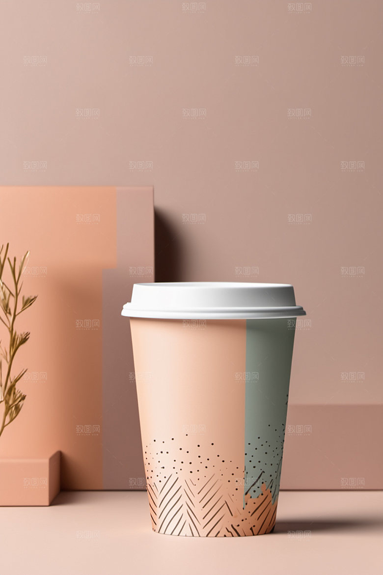 奶茶杯立体环保杯样机