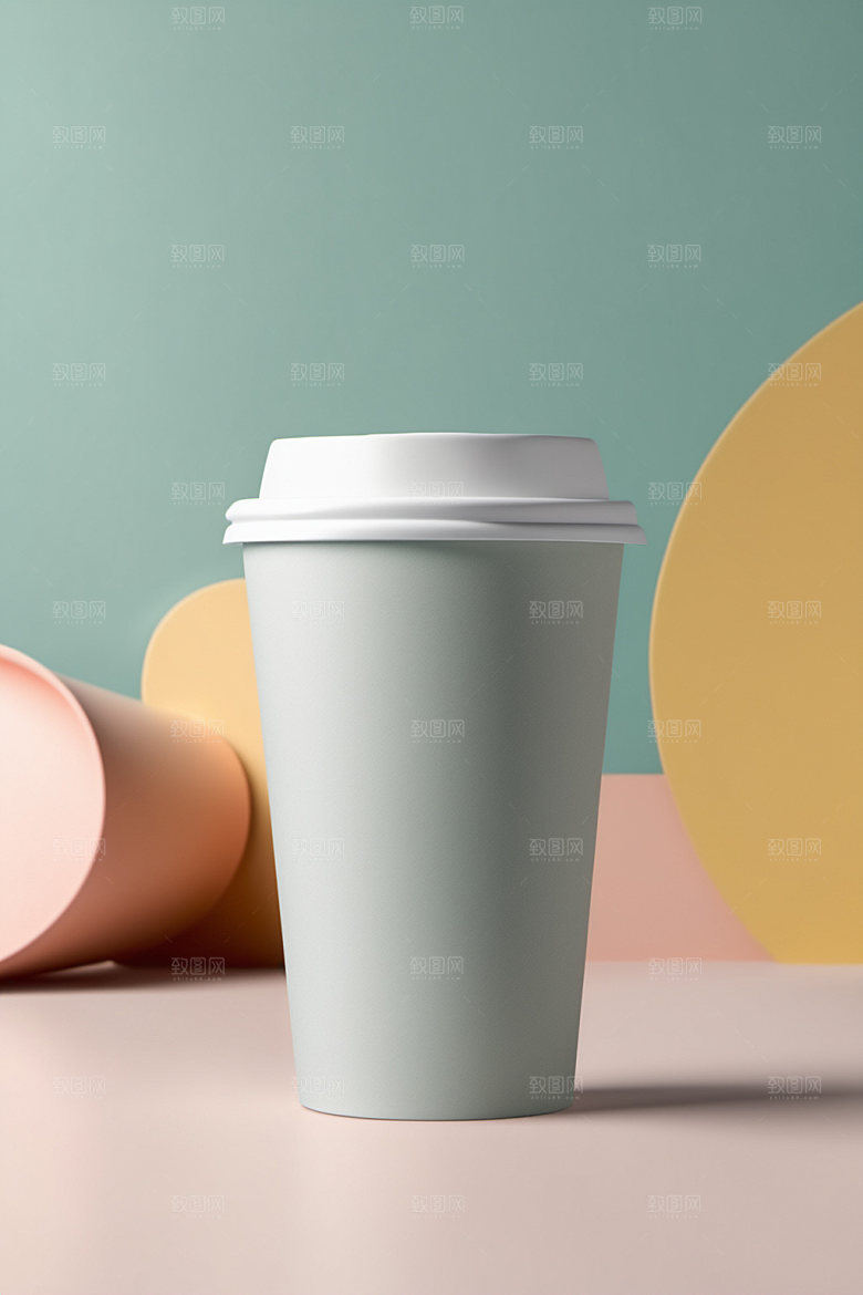 奶茶杯纸杯环保杯样机