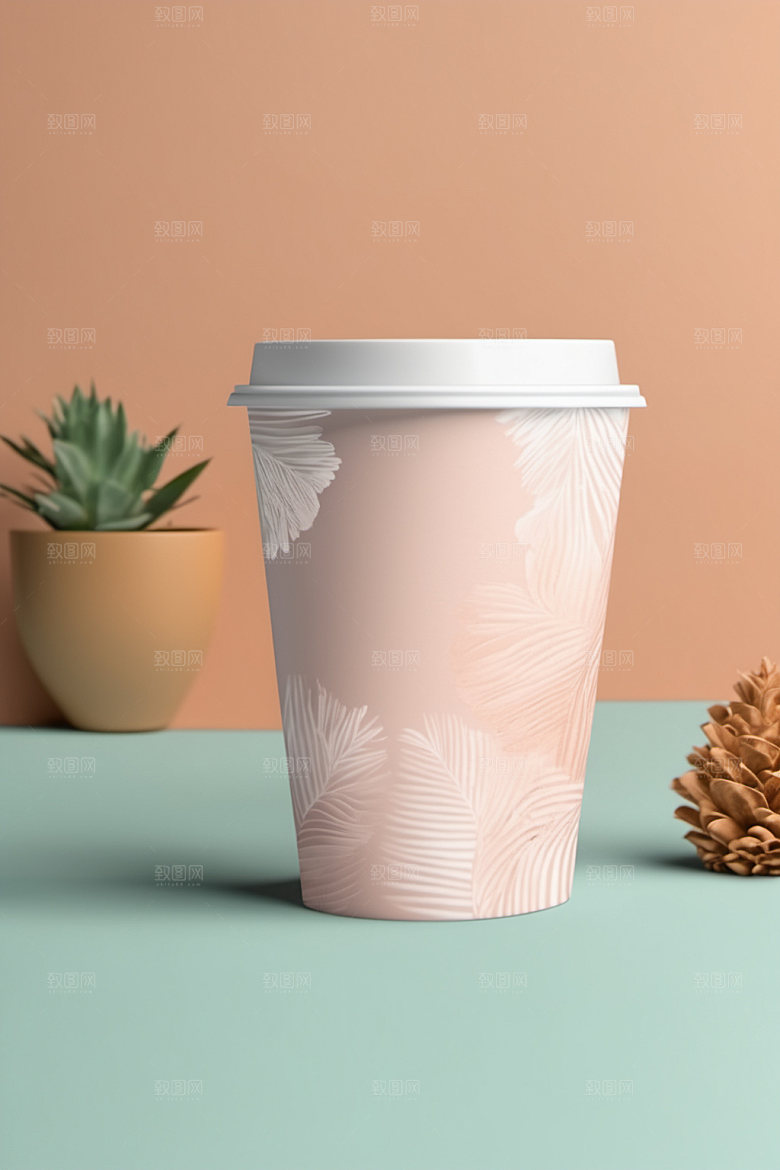 奶茶杯大气模型样机