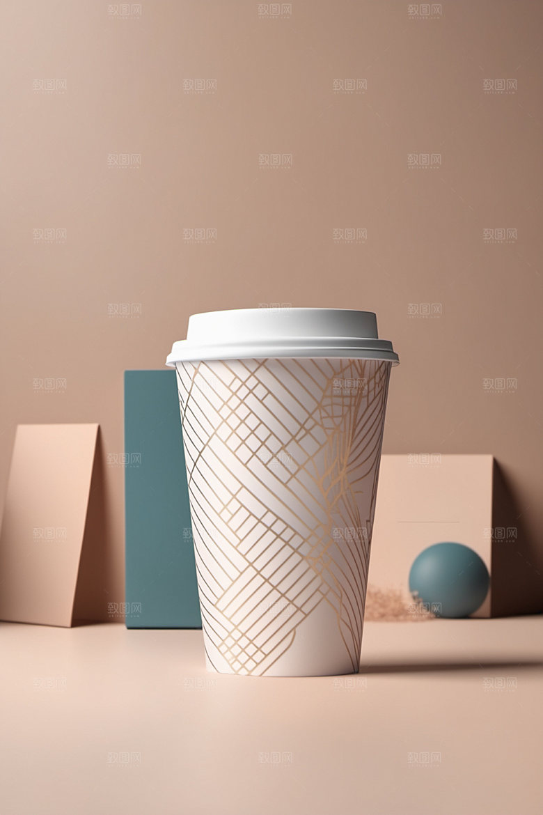 奶茶杯纸杯简洁样机