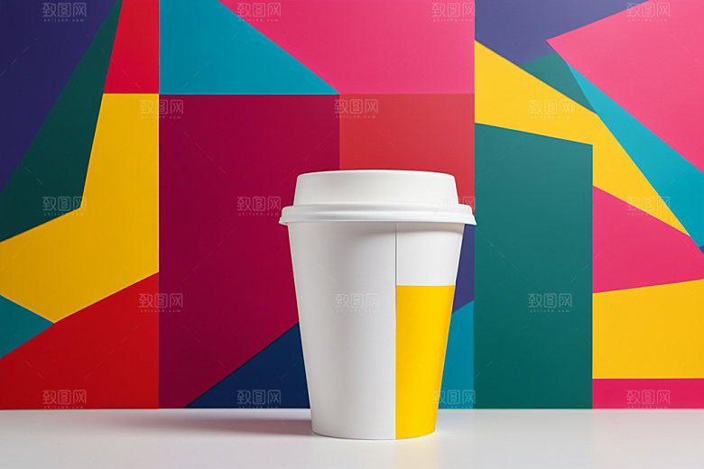 奶茶杯纸杯立体样机