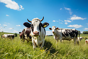 奶牛牧场生态摄影图
