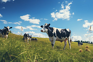 奶牛畜牧生态摄影图