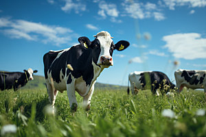 奶牛畜牧牛群摄影图