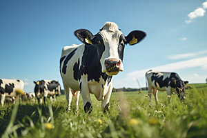 奶牛自然生态摄影图