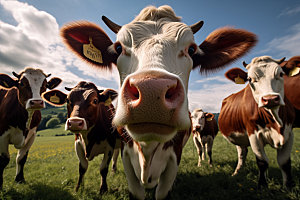 奶牛自然牧场摄影图