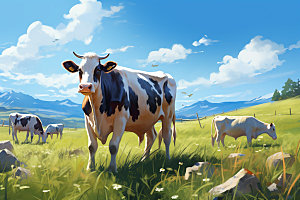 奶牛生态畜牧摄影图
