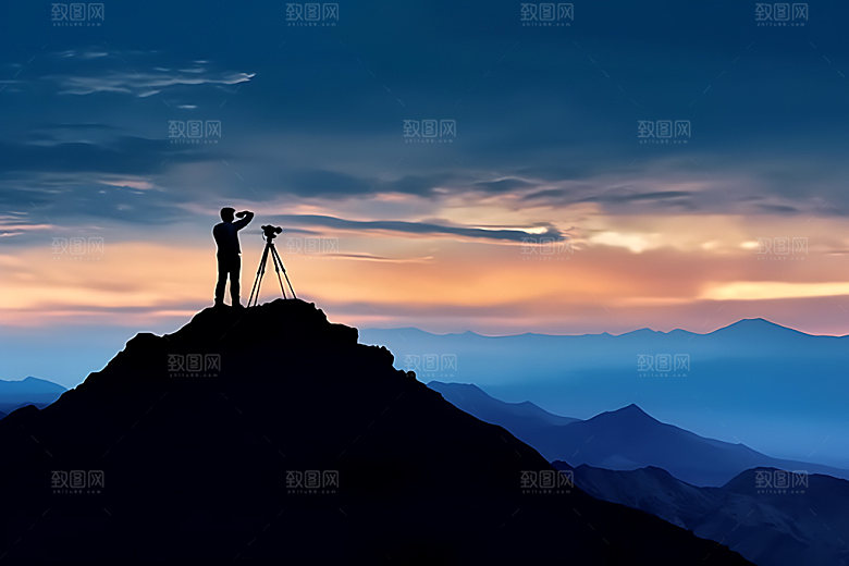 登高望远高瞻远瞩发展摄影图