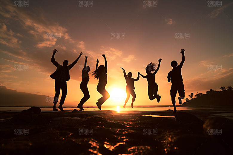 年轻人背影活力高清摄影图