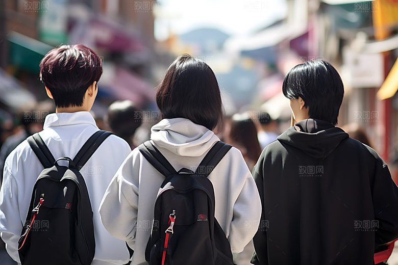 年轻人背影高清青春摄影图