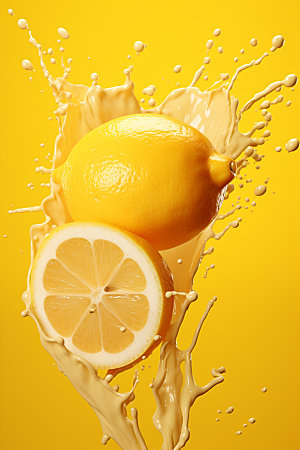 柠檬汁高清奶昔摄影图