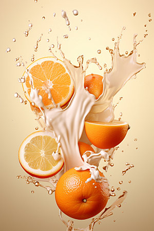 柠檬汁果汁飞溅饮料摄影图