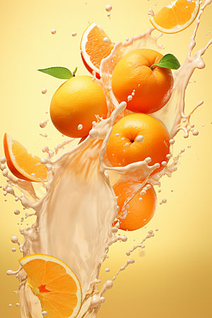 柠檬汁水果创意摄影图