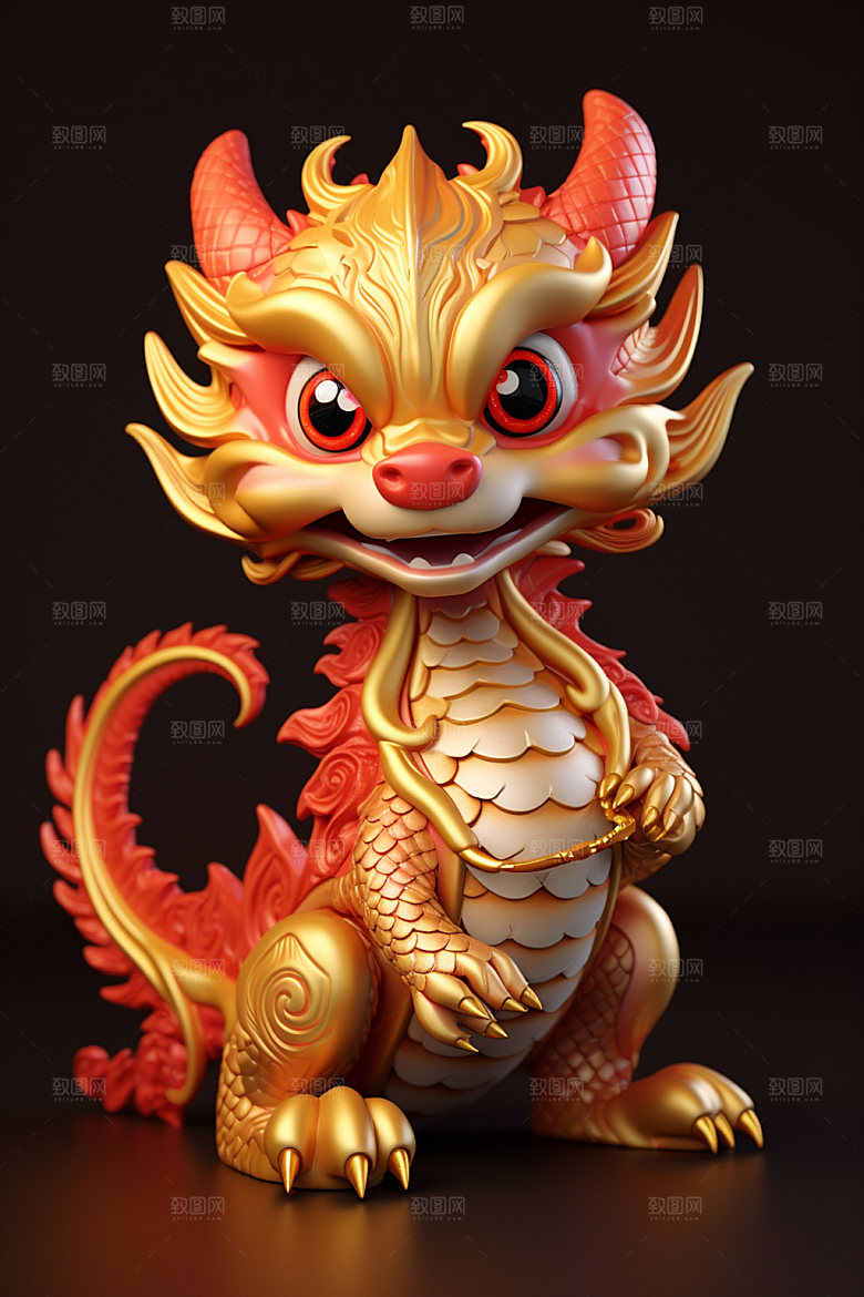 卡通龙十二生肖形象模型