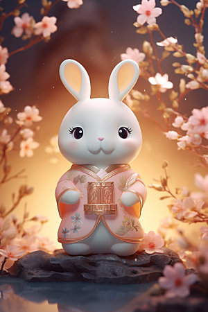 兔子拟人3D可爱模型