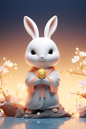 兔子拟人形象可爱模型