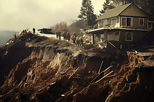 塌方高清地震摄影图