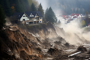 塌方自然灾害泥石流摄影图