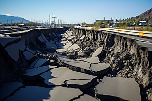 塌方地质灾害地面塌陷摄影图