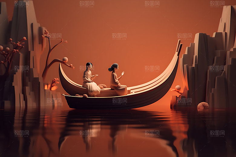 牛郎织女幻想3D人物模型