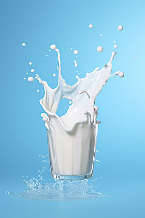 牛奶飞溅动感饮料素材