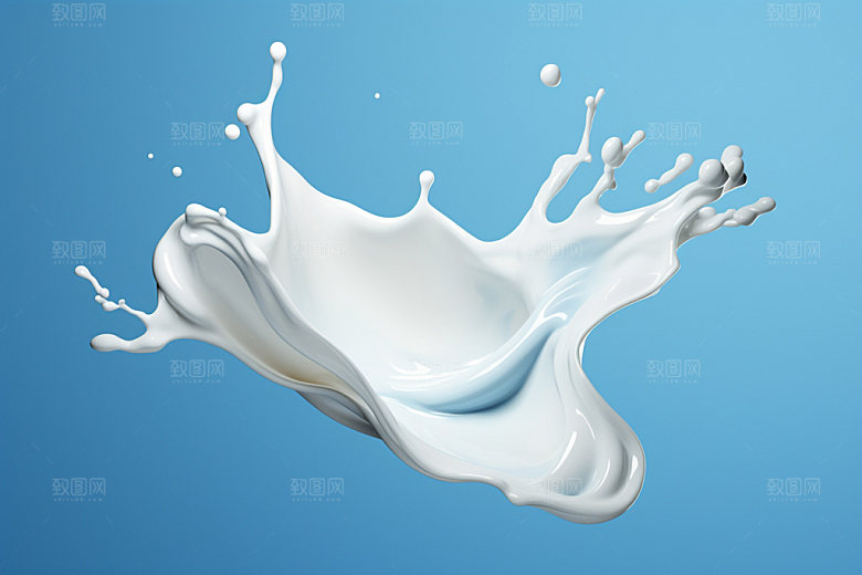 牛奶飞溅泼洒液体素材