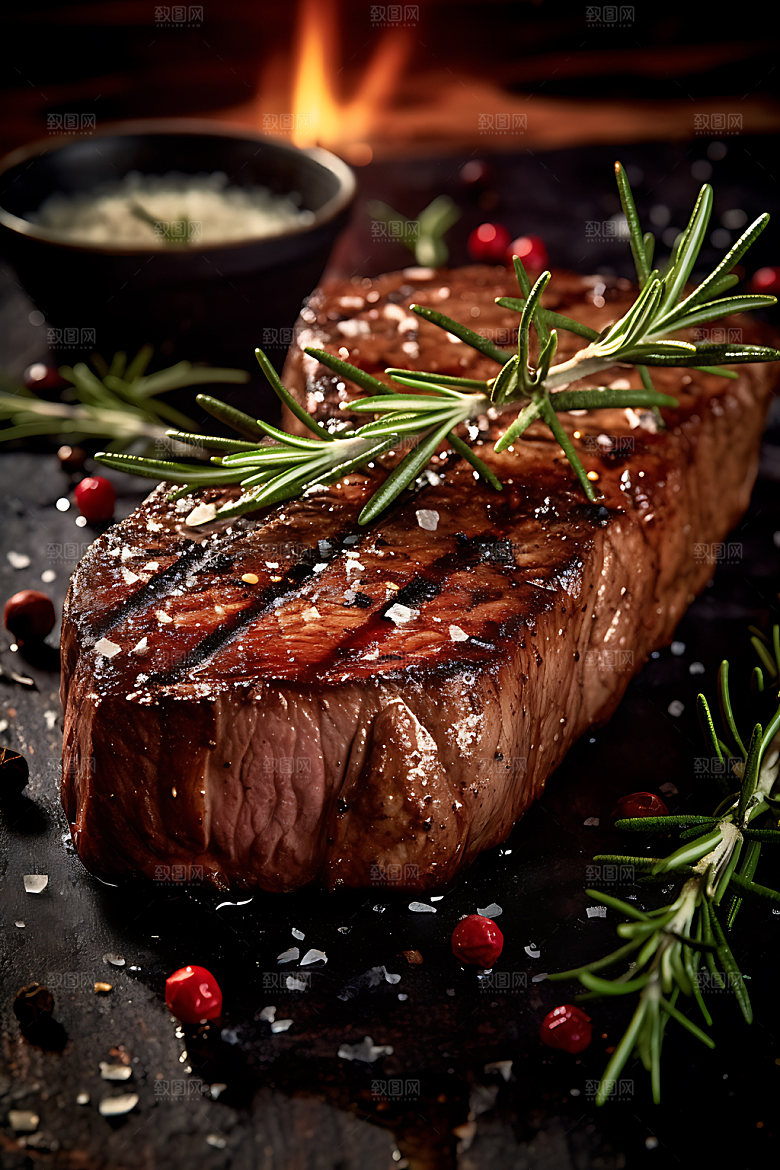 牛排西餐牛肉摄影图