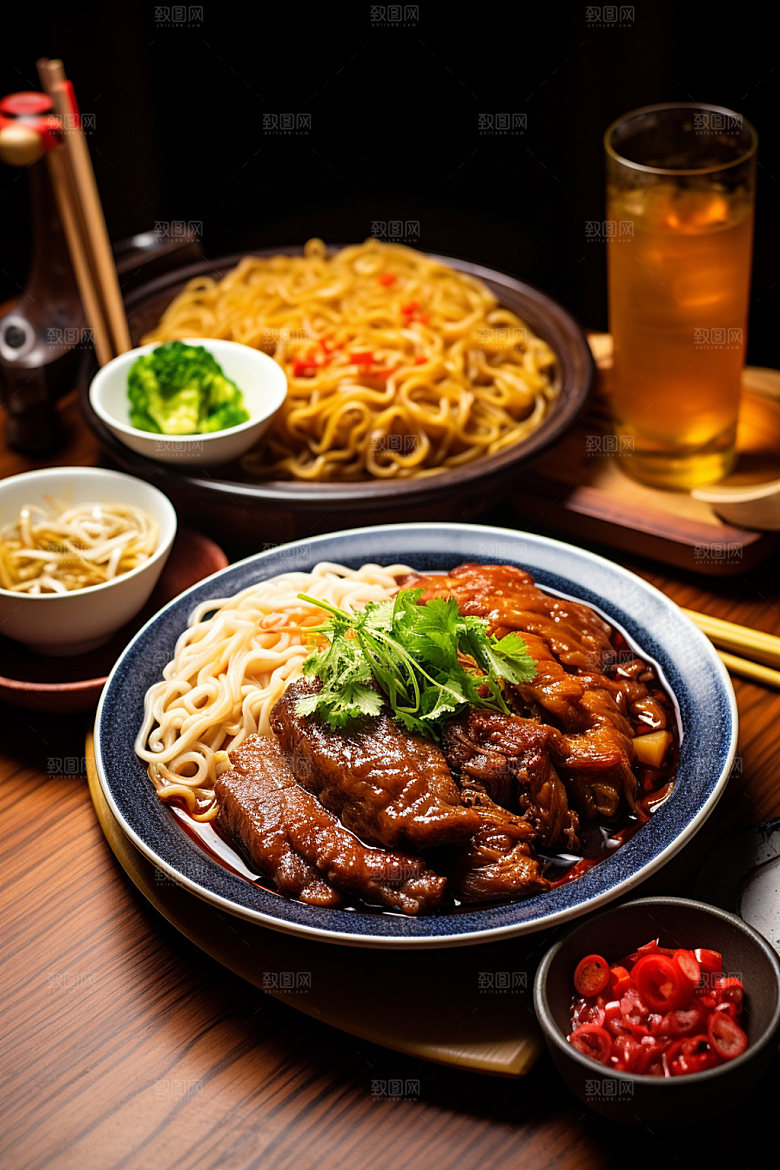 牛肉面红烧牛肉面香气扑鼻矢量素材