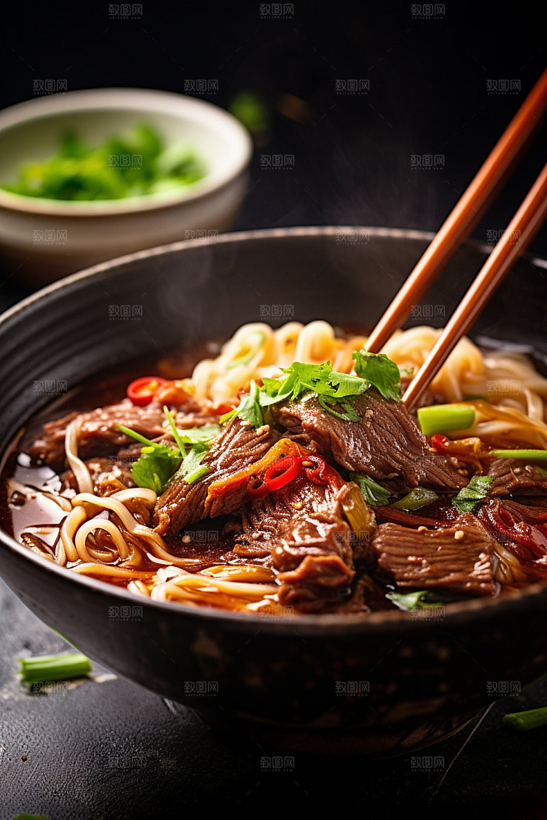 牛肉面红烧牛肉面香气扑鼻矢量素材