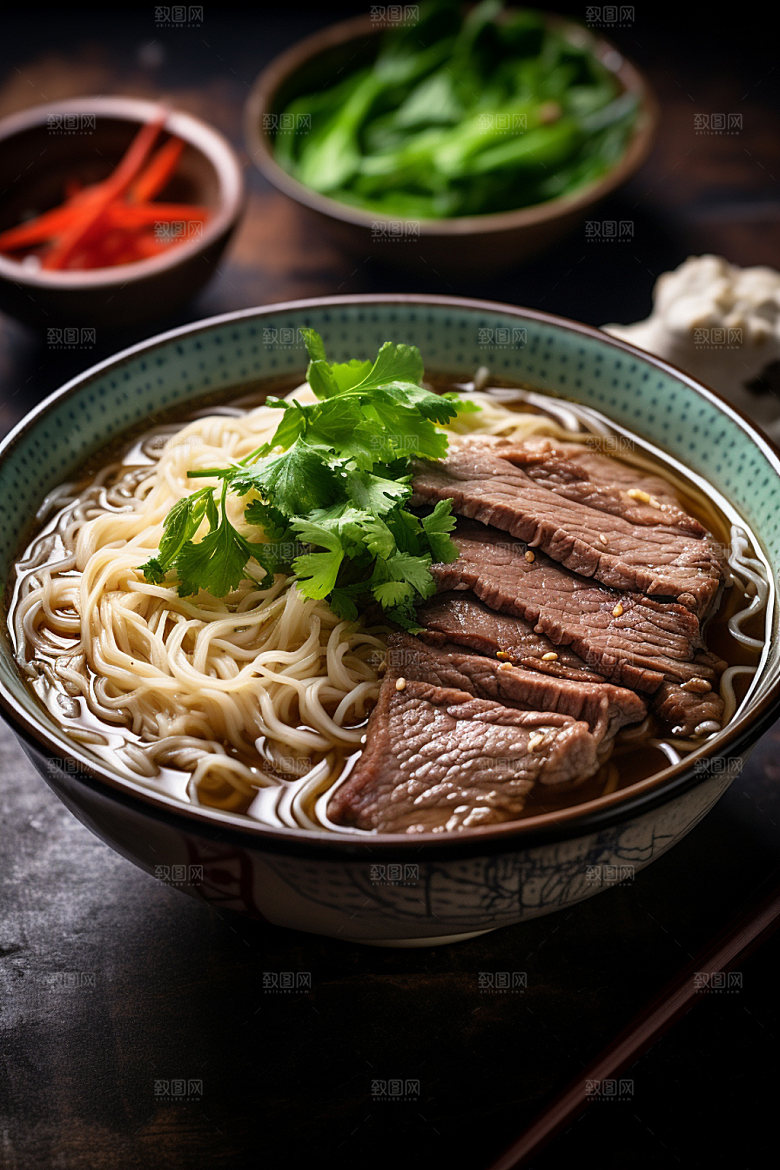 牛肉面香气扑鼻红烧牛肉面矢量素材