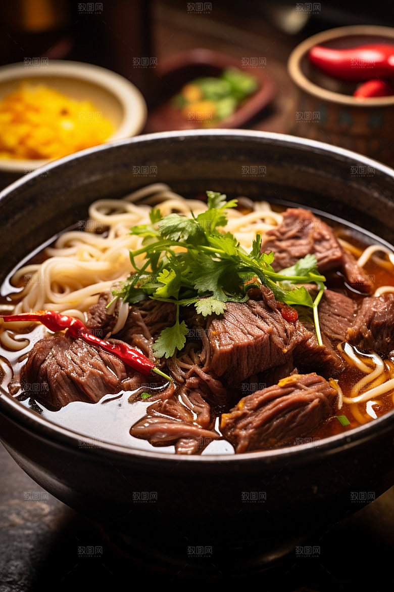 牛肉面香气扑鼻红烧牛肉面矢量素材