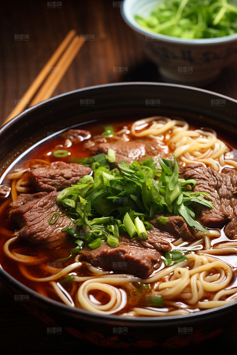 牛肉面香气扑鼻美食摄影矢量素材
