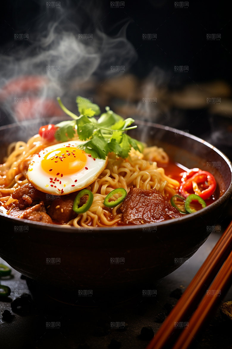 牛肉面美食摄影热腾腾矢量素材